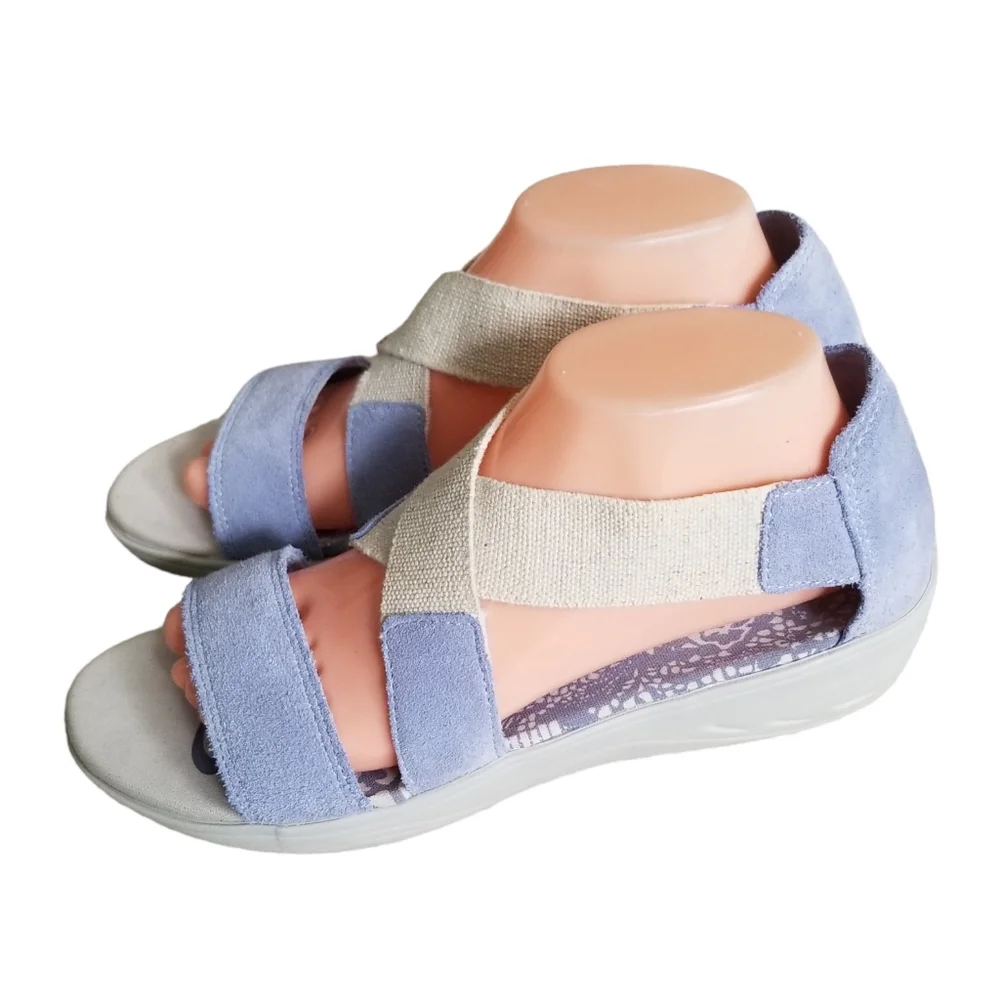Easy Spirit Explore24 Womens Size 9.5 N Blue Strappy Low Wedge Sandals ESMATILDE_4
